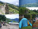 3 6 Trekking From Sedua To Chyksadanda, Num, Camp Next To Buddha Painting The trail climbs the ridge above Sedua (1460m) and then climbs gently northwards through rice fields to Manigaon (1780m) on the next ridge, with splendid views back to Num across the valley. From Manigaon the trail turns west and makes a gradual climb high above the Kasuwa Khola to a mani wall at Chyksadanda (1890m), just 75 minutes from Sedua. Once again we camped at one of the local houses, with a small rock painting of Buddha next to my tent. The overnight temperature was 18C with lots of rain.